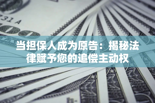 北京当担保人成为原告:揭秘法律赋予您的追偿主动权 北京当担保人成为原告:揭秘法律赋予您的追偿主动权