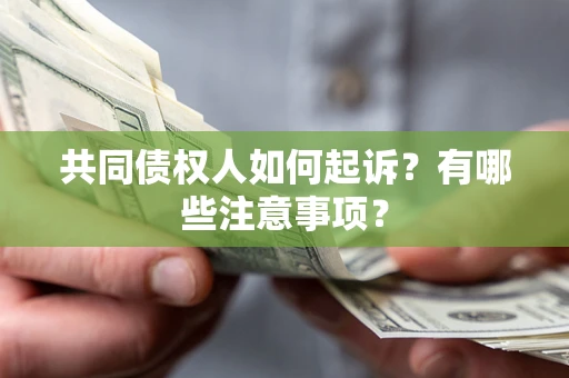 北京共同债权人如何起诉？有哪些注意事项？